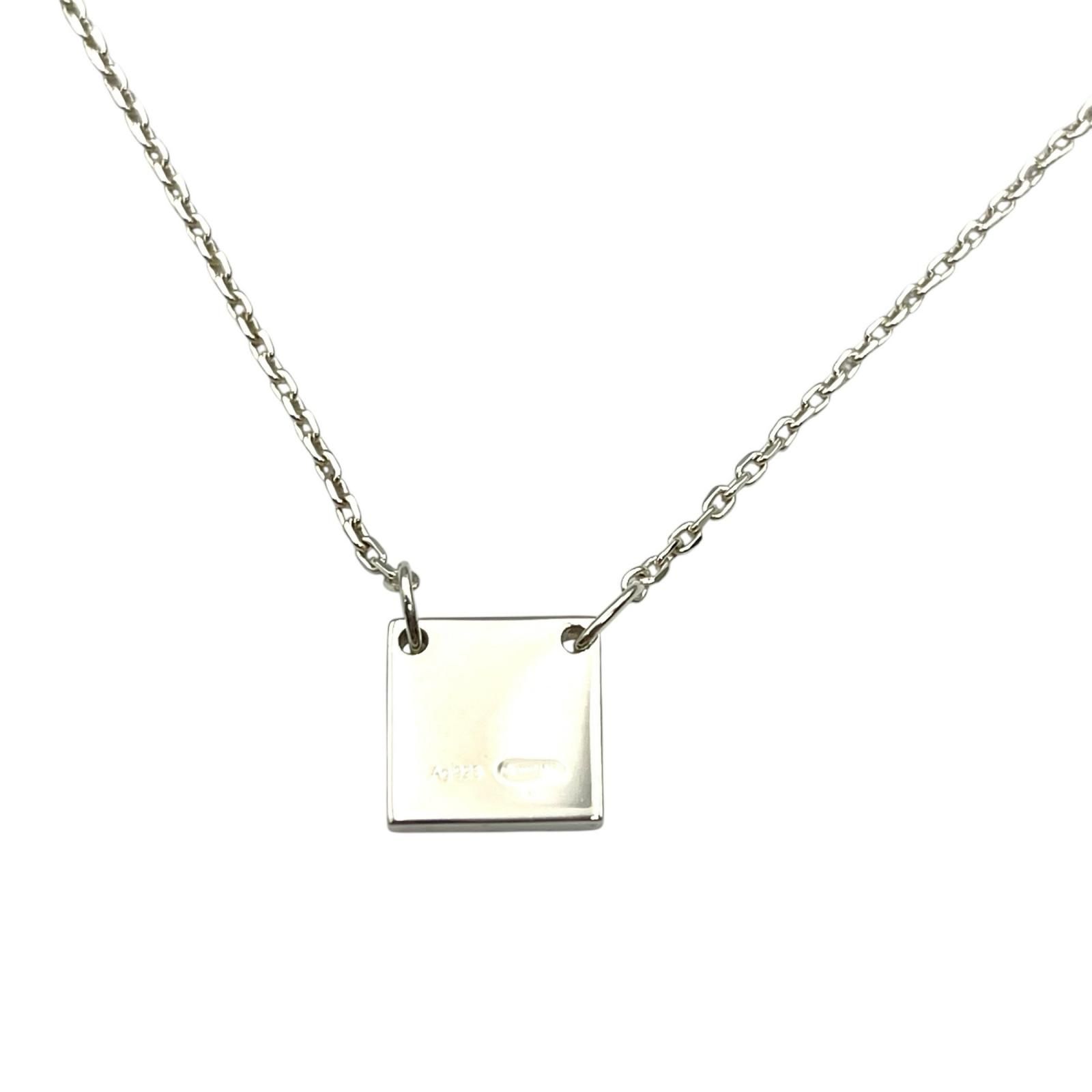 グッチ GUCCI ネックレス ミニスクエアプレート シルバー925 レディース