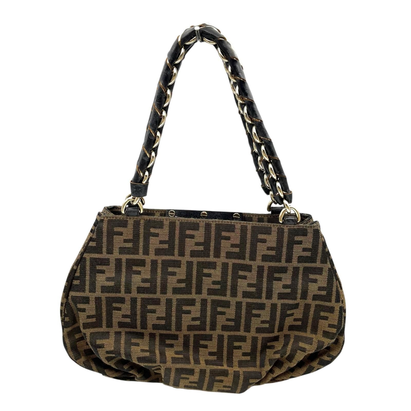 フェンディ FENDI ハンドバッグ ズッカ柄 ミアチェーン 8BR615