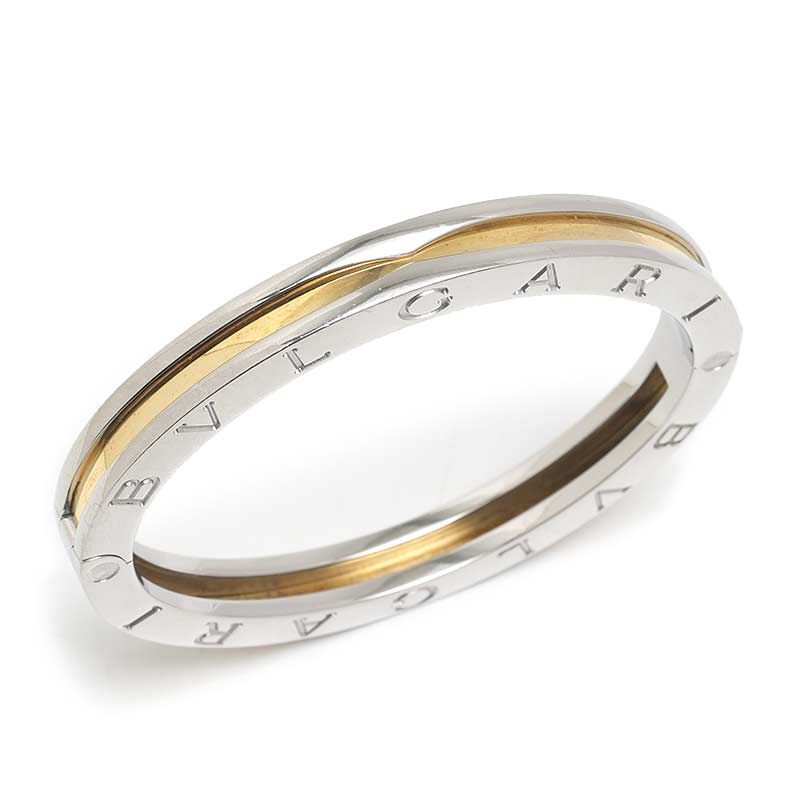 ブルガリ BVLGARI ビーゼロワンバングル SS K 18 YG 内周約15 cm