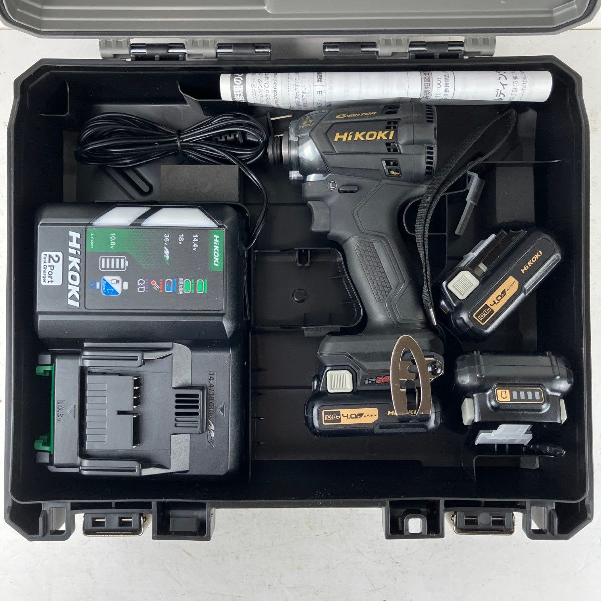 ЗЗHiKOKI ハイコーキ 10 8 v インパクトドライバ バッテリーx 3 充電器 ケース付 WH 12 DCA ホダカ
