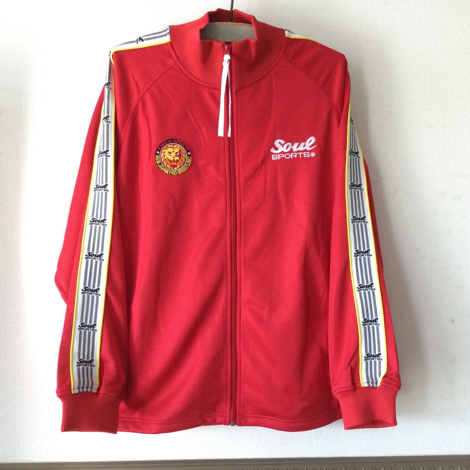 12159 SOUL SPORTS × 新日本プロレス ジャージ 上下セットアップ XLサイズ レッド ポリエステル NJPW
