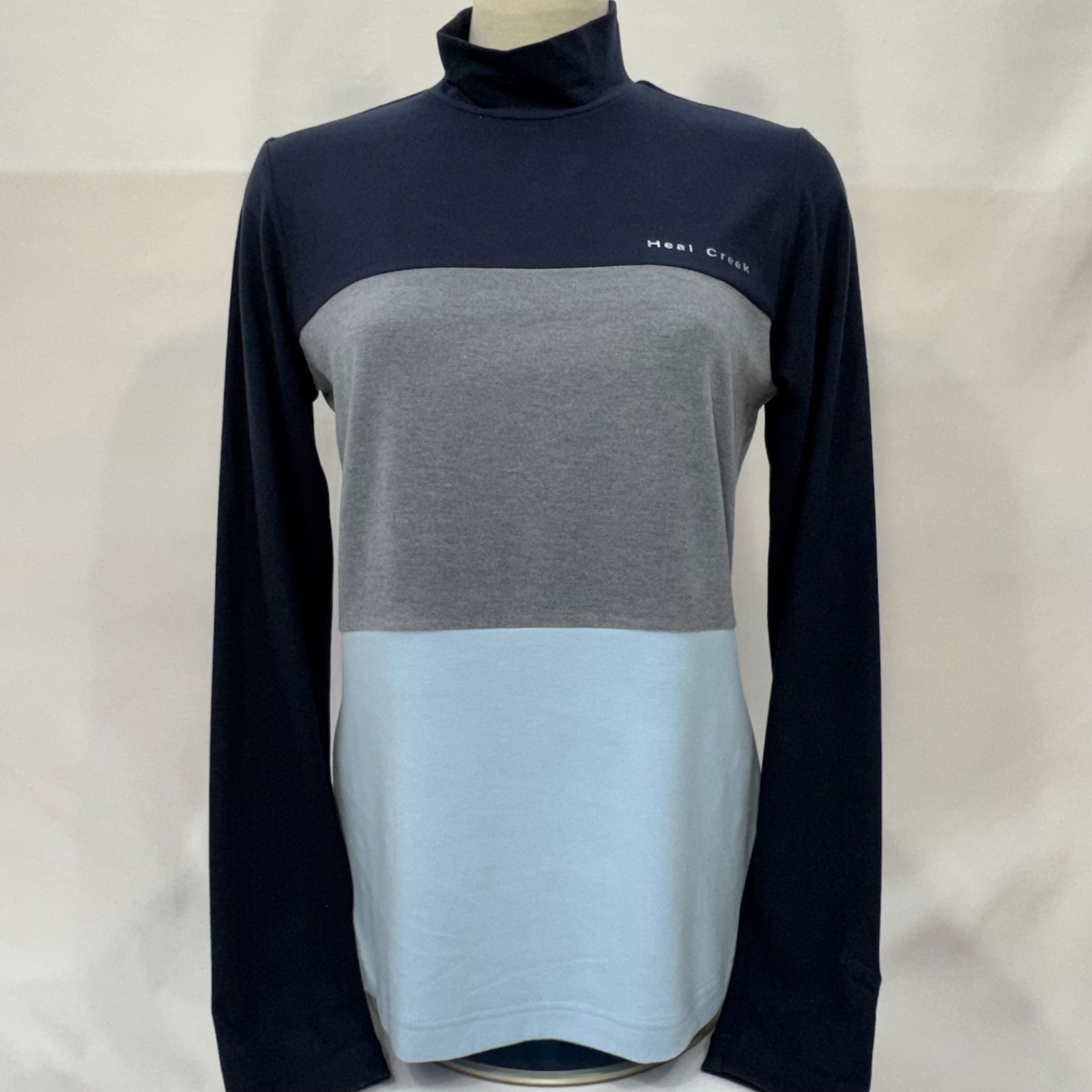 HEAL CREEK ヒールクリーク レディース MIP ブロック 長袖ハイネックシャツ ネイビー サイズ40