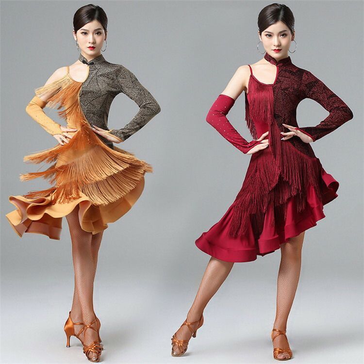 ラテンダンス衣装 社交ダンス レディース ラテンドレス ワンピース ゴーゴーダンス フリンジドレス 舞台 演出服 ステージ衣装 ラテン専門服 大きいサイズ