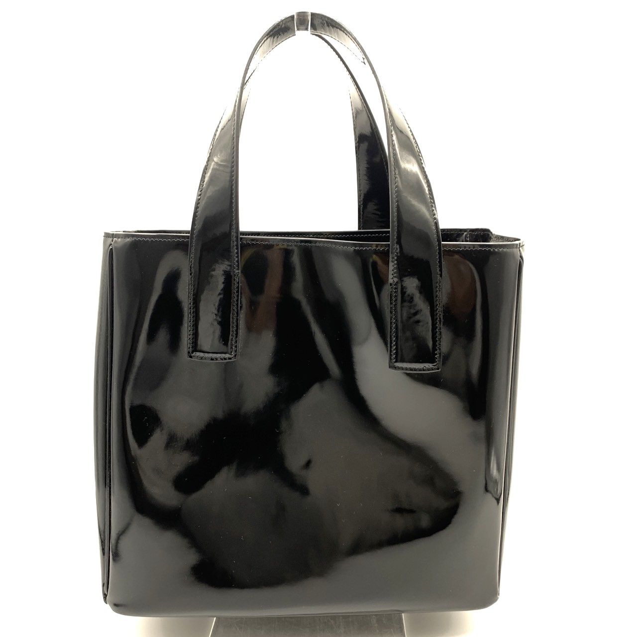 プラダ エナメル トライアングルロゴ トートバッグ BN2494 黒 PRADA AB