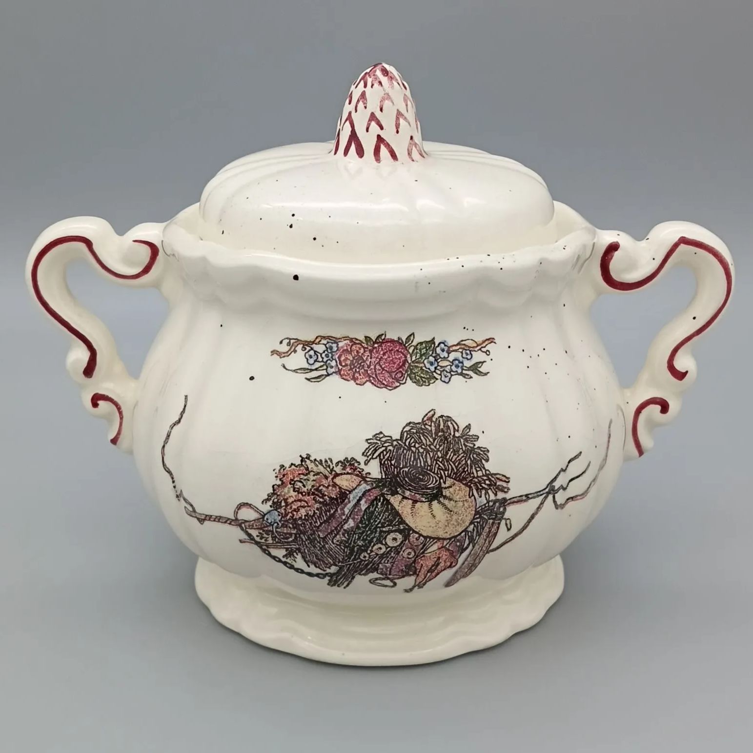 サルグミンヌ 花リム シュガーポット 砂糖入れ 小物入れ Obernai