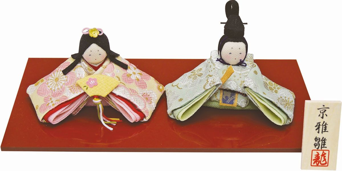 雛人形 雛飾り 金襴雅雛 コンパクト マンションサイズ 手作りちりめん細工 桃の節句