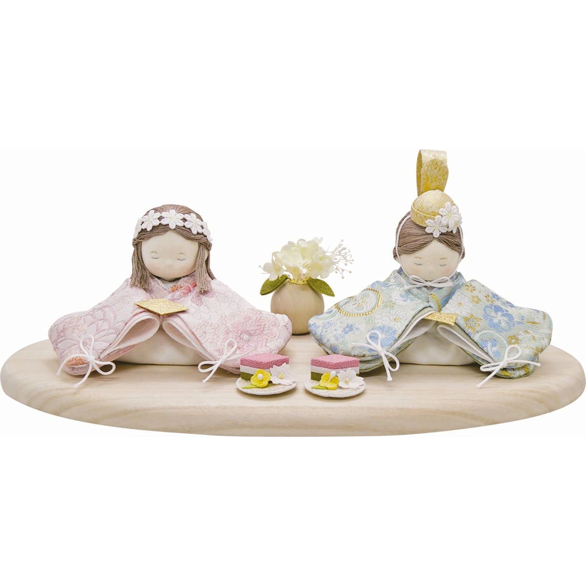 雛人形 雛飾り 夢羽 ゆめは 雛こはるお飾りセット コンパクト マンションサイズ 手作りちりめん細工 桃の節句