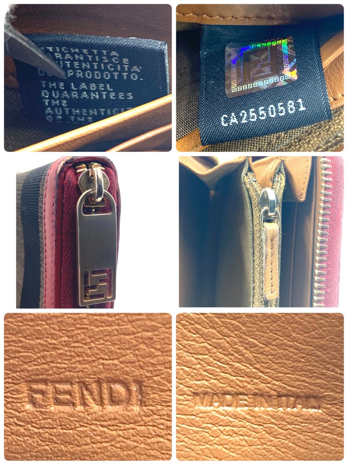 FENDI フェンディ ペカン ラウンドファスナー ラウンドジップ 長財布