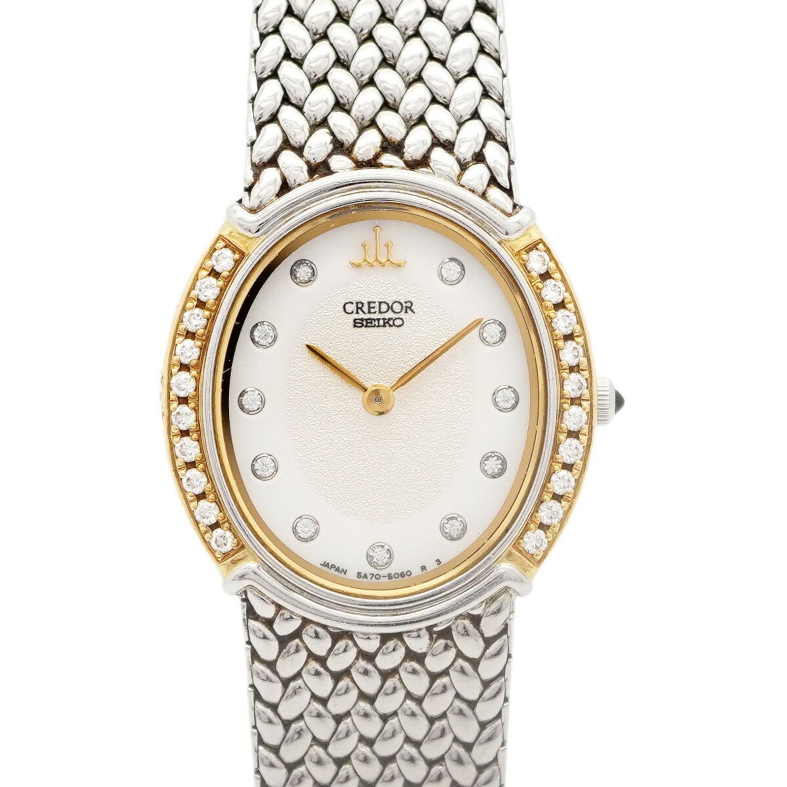 セイコー クレドール 5 A 70 3000 アイボリー文字盤腕時計 レディース