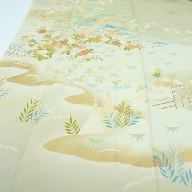 百華❀Y4190◇正絹 手縫い仕立て 松竹梅 菊 茶屋辻 訪問着 着物 単品