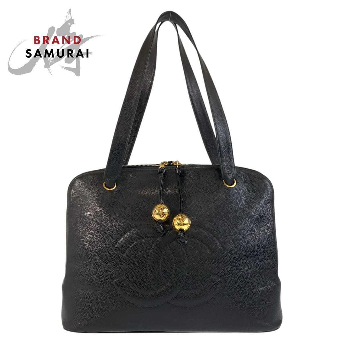 美品 CHANEL シャネル ココマーク ブラック 黒 ゴールド金具 レザー