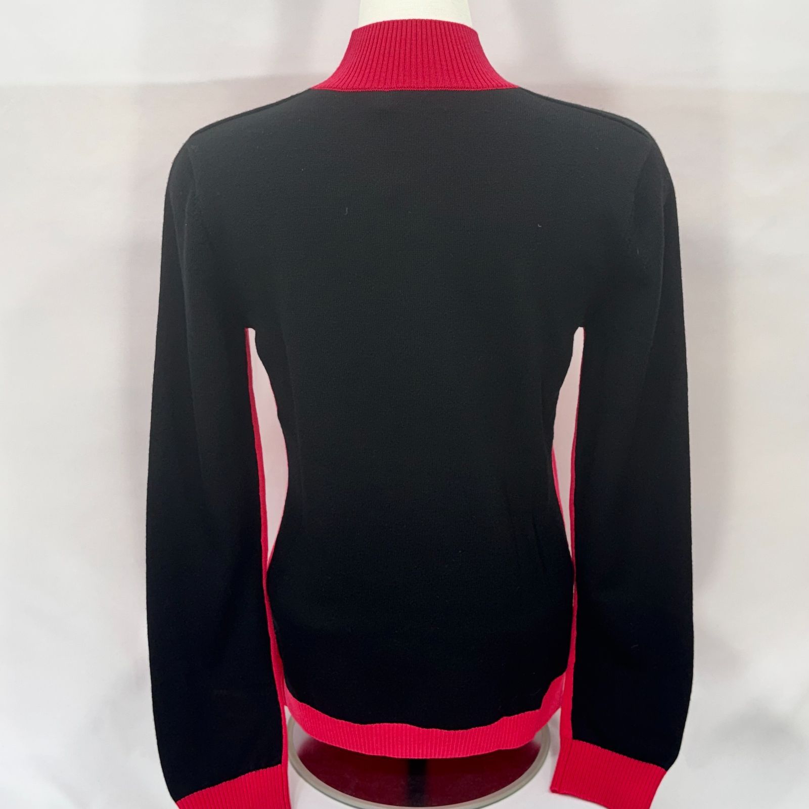 J. J.リンドバーグ レディース ウール100％ 切り替えハイネックセーター ピンク×ブラック