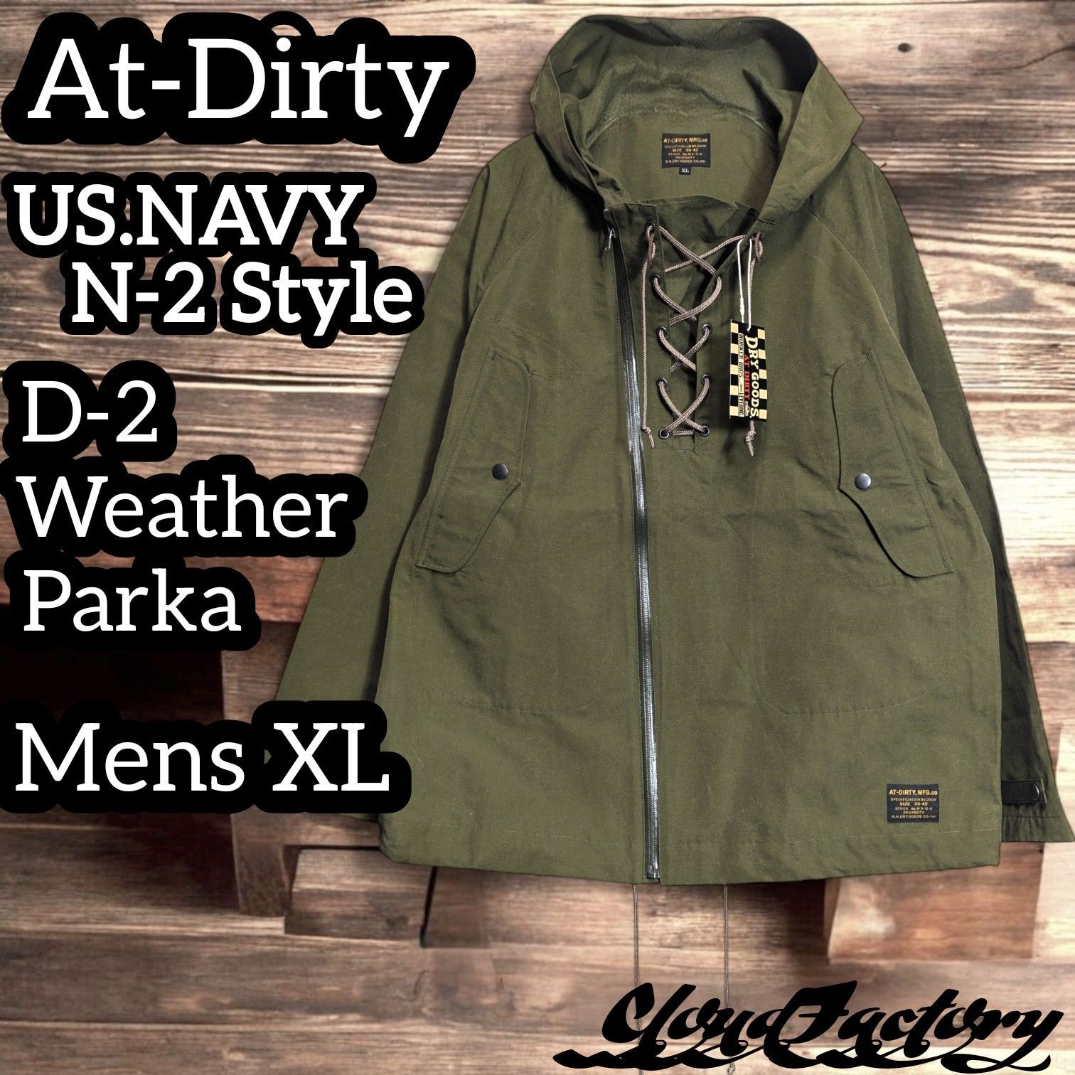 At-Dirty D-2 Weather Parka メンズXL オリーブ US.Navy N-2 Style 