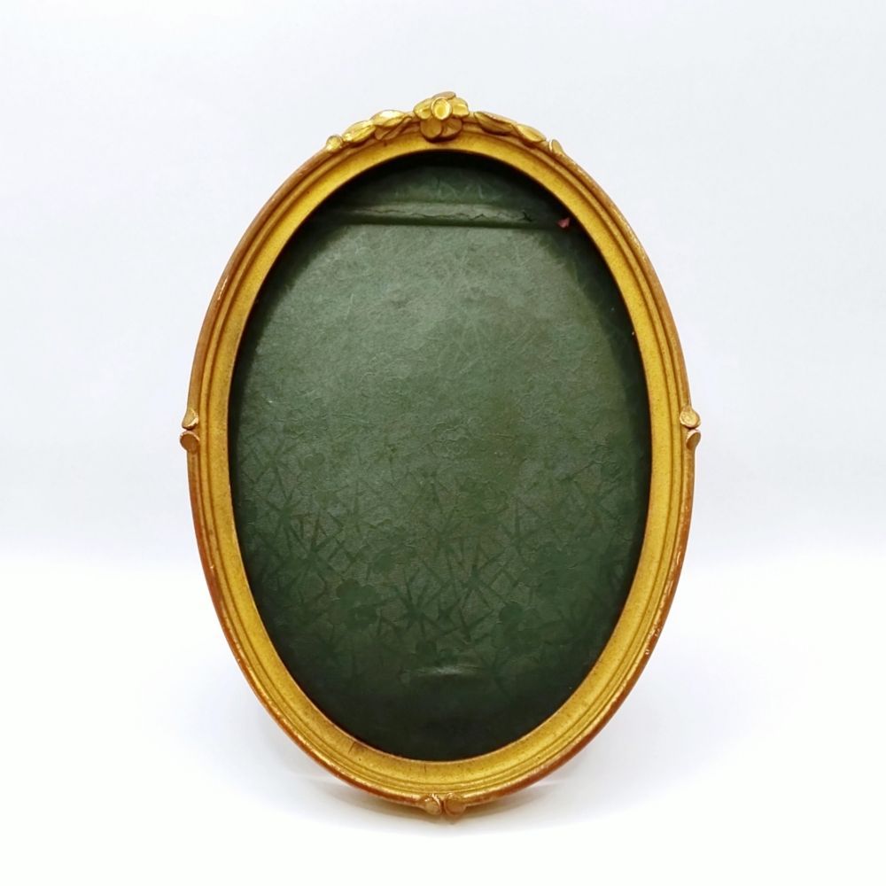 フランス アンティーク 19世紀後半 写真立て オーバルフォトフレーム 楕円額 額縁 インテリア ブロカント 骨董