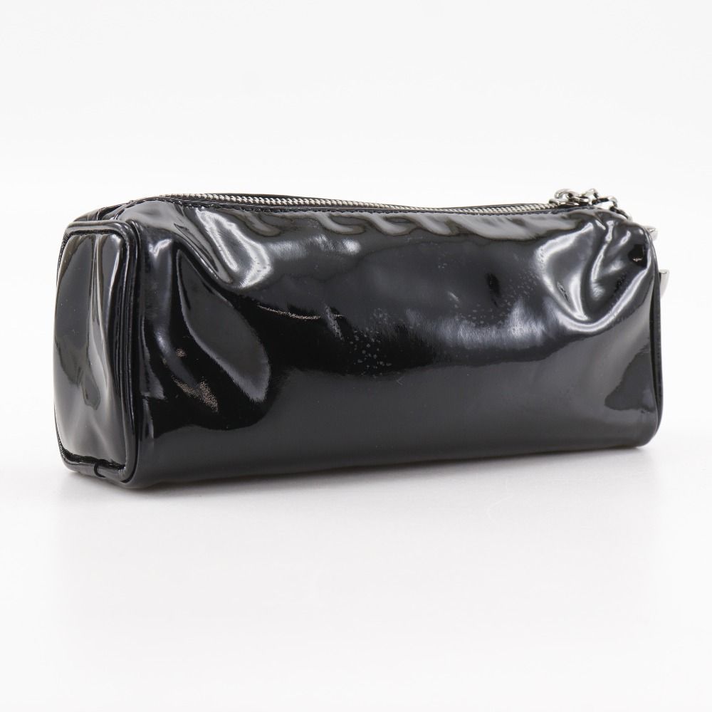 CHANEL】シャネル カメリア エナメル 黒 レディース ポーチ - メルカリ