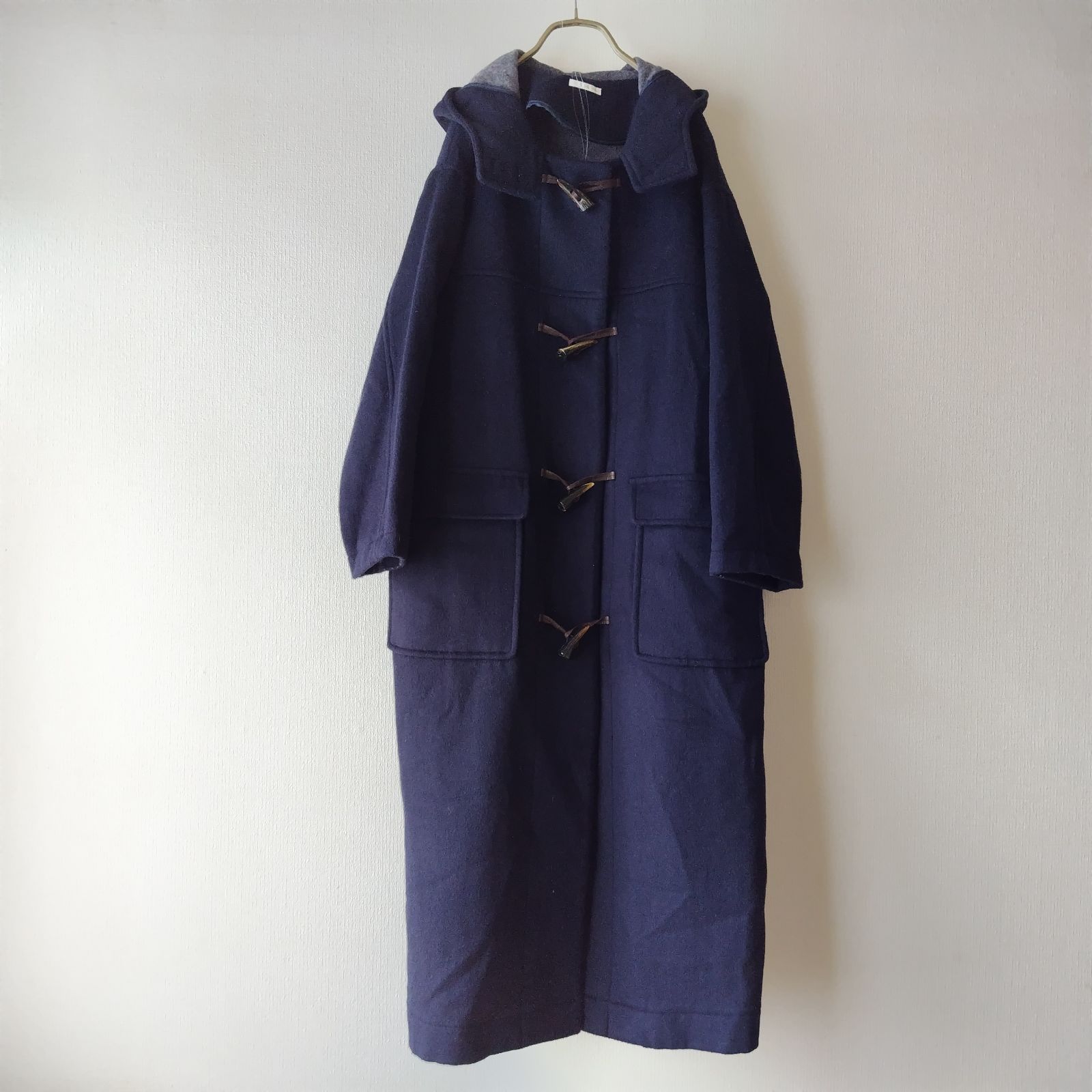 bonnsylph ボンシルフ マキシ丈ダッフルコート ロング ビッグシルエット ゆったり ネイビー 紺色 ウール