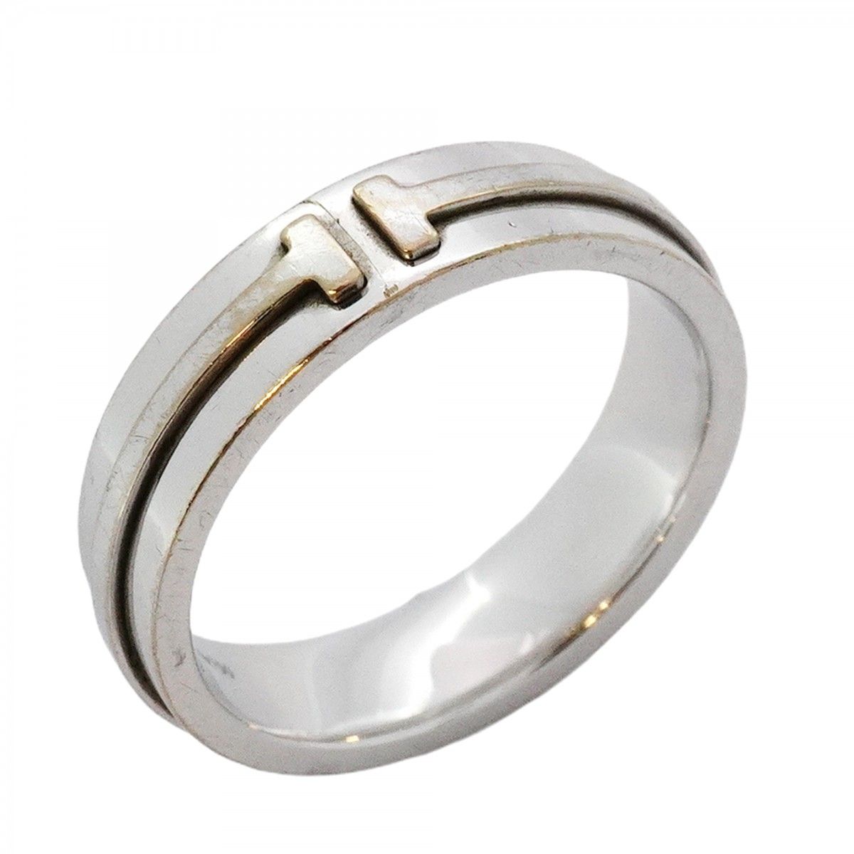 5 jpb 0201 ティファニー リング Tナロー K 18 WG ホワイトゴールド 20号 メンズ