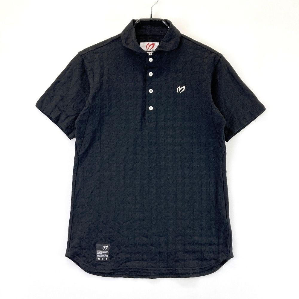 サイズ 3 MASTER BUNNY EDITION マスターバニーエディション 半袖ポロシャツ 千鳥柄 ブラック系 ゴルフウェア メンズ ストスト