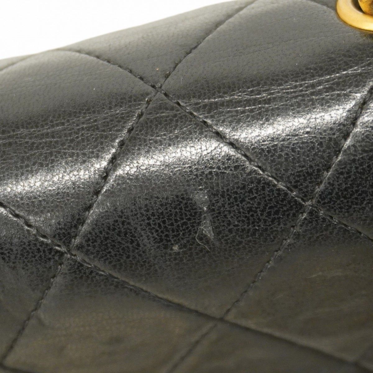 5pb2729】シャネル ショルダーバッグ マトラッセ ラムスキン ブラック