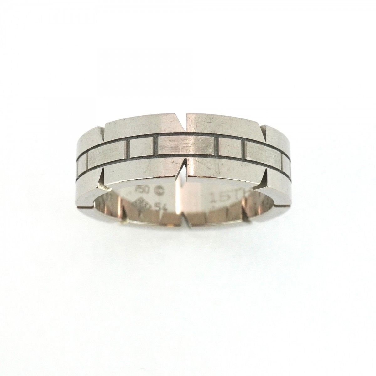 5 jpb 0228 カルティエ リング タンクフランセーズ K 18 WG ホワイトゴールド ＃54 レディース