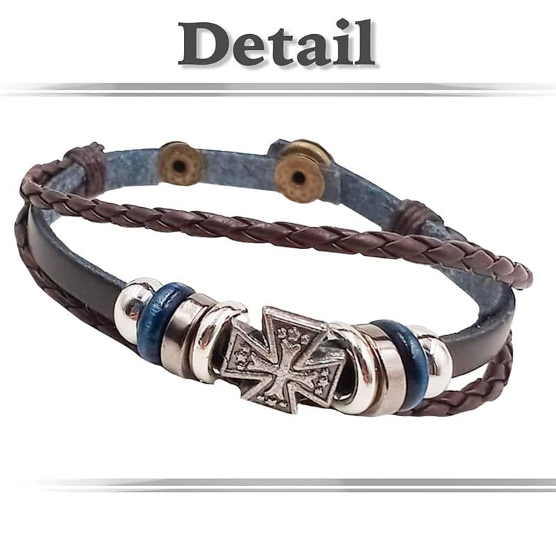 新品】 [ホワイトファング] ブレスレット クロス 十字架 レザー 合皮