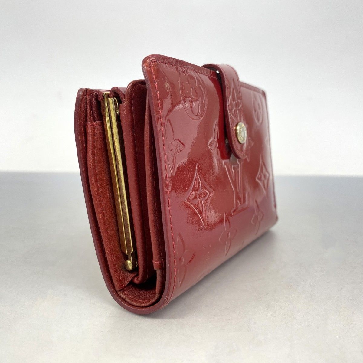 5 pb 2653 ルイヴィトン 財布 ヴェルニ ポルトフォイユヴィエノワ M 93528 ポムダムール レディース