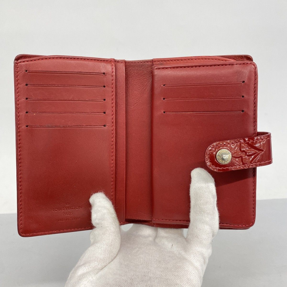 超美品 LOUIS VUITTON 赤 財布 ヴェルニ ヴィエノワ ポムダムール ルイヴィトン ヴェルニ ポルトフォイユ ヴィエノワポムダムール 財布 赤
