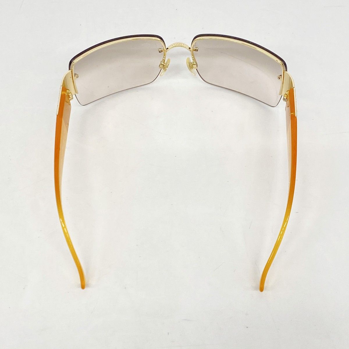 5pb2735】シャネル サングラス 4095-B オレンジ ブラウン ゴールド金具
