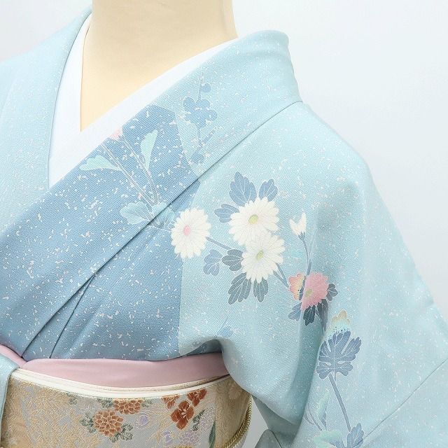 百華❀Y4205◇作家物落款 手縫い仕立て 正絹 菊 訪問着 着物 単品 百華❀Y4205◇作家物落款 手縫い仕立て 正絹 菊 訪問着 着物 単品