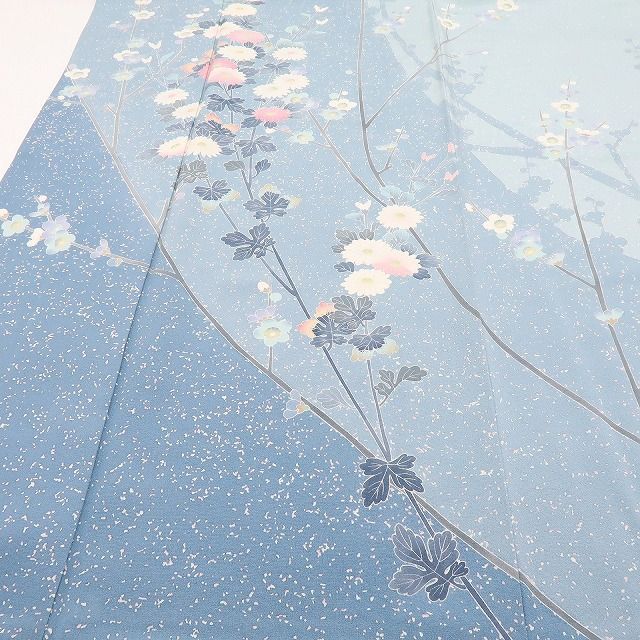 ｍ2204＊美品 正絹 作家物落款 菊華ちりめん 松 手縫い仕立て 訪問着 m2204＊美品 正絹 作家物落款 菊華ちりめん 松 手縫い仕立て 訪問着