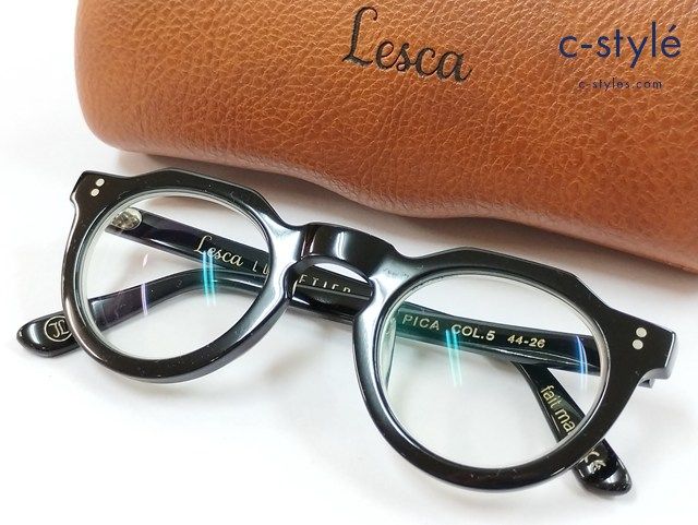 I 987 LESCA レスカルネティエ メガネ 44 26 ブラック PICA COL 5 度入り