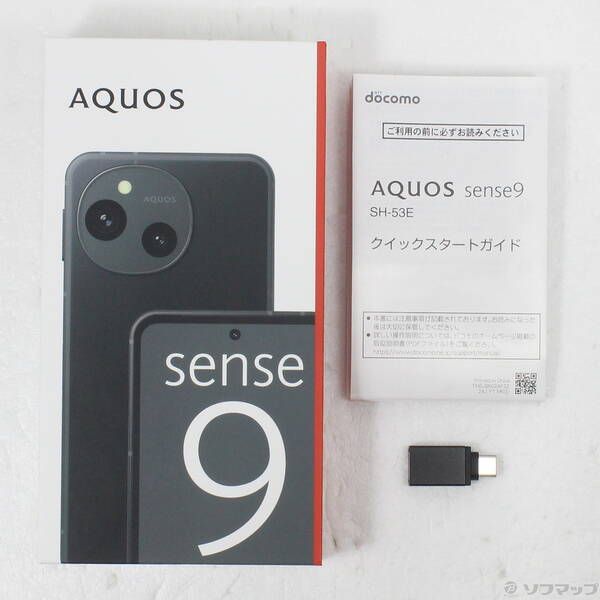 中古品〕 AQUOS sense9 128GB ブラック SH-53E docomo SIMフリー【262