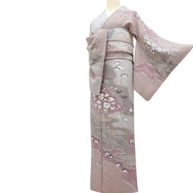 百華❀Y4206◇美品 辻が花 絞り 手縫い仕立て 正絹 訪問着 着物 単品