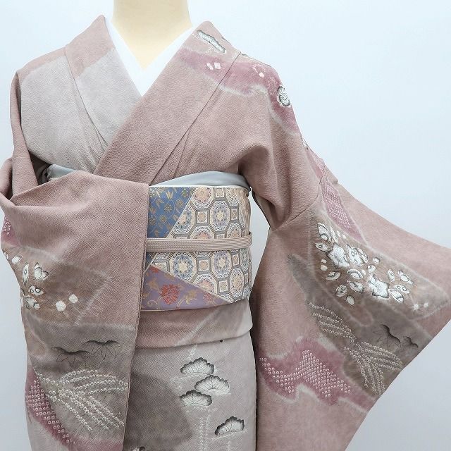 ｍ2037＊美品 正絹 辻が花 絞り 手縫い仕立て 訪問着 百華❀Y4206◇美品 辻が花 絞り 手縫い仕立て 正絹 訪問着 着物 単品