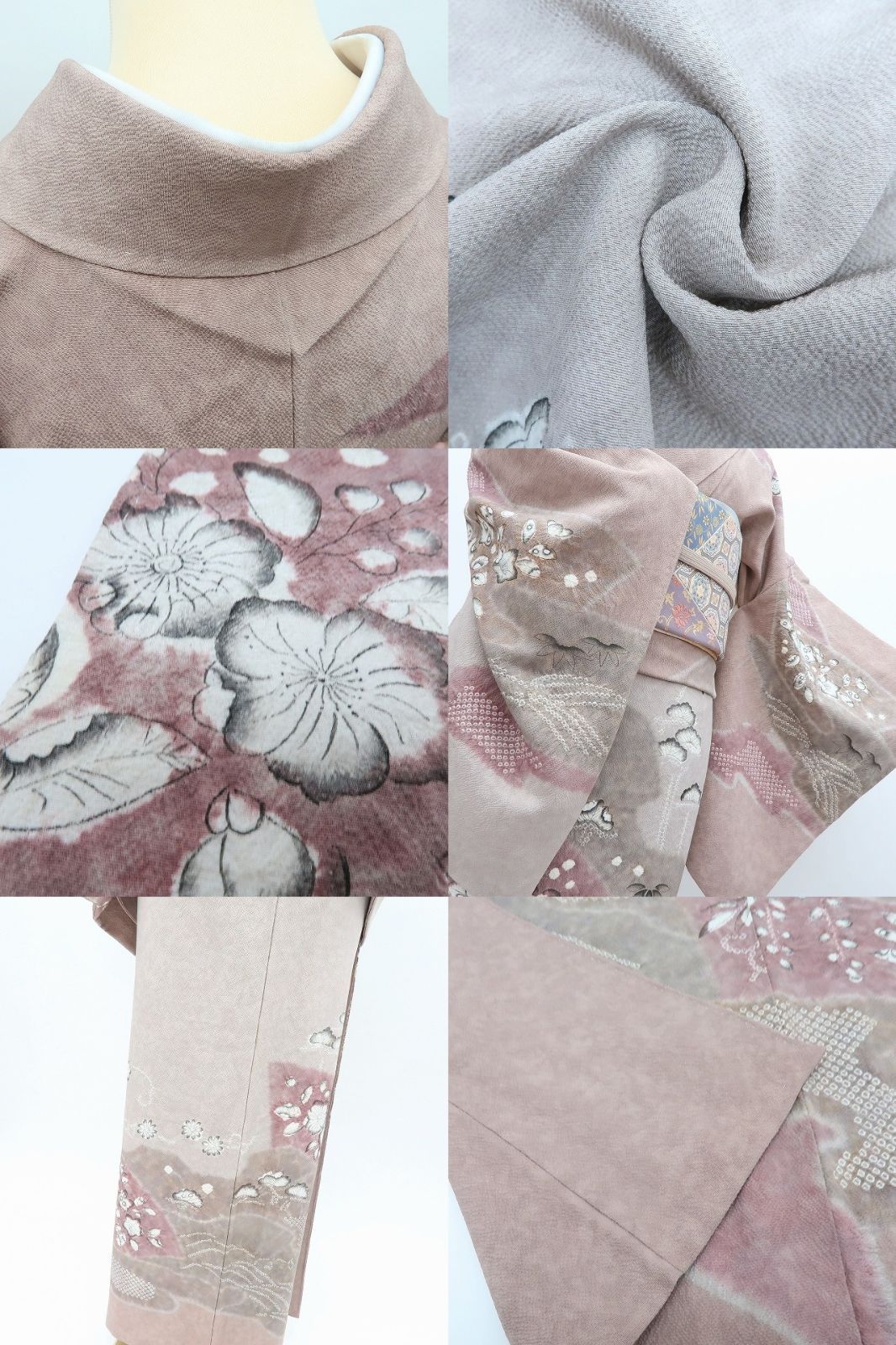 ｍ2247＊美品 正絹 総絞り 手縫い仕立て 訪問着 百華❀Y4206◇美品 辻が花 絞り 手縫い仕立て 正絹 訪問着 着物 単品