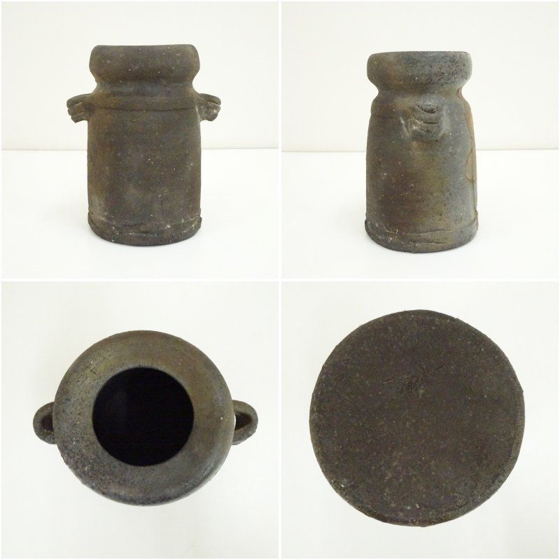 備前焼 龍王窯 鈴木勝詞造 花入（共箱） 花入れ 茶道 茶道具 花瓶 花器