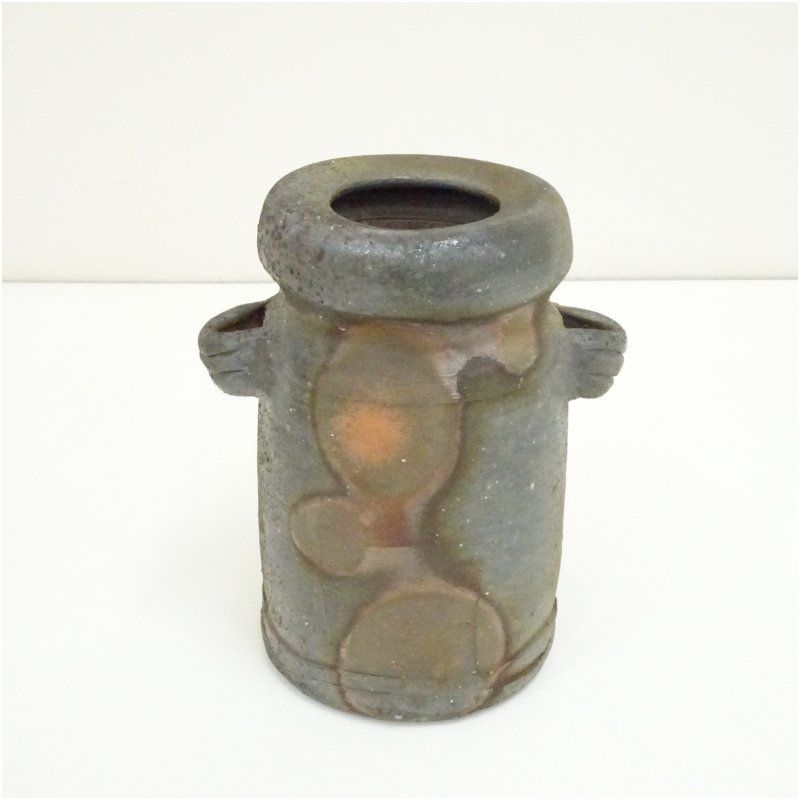 備前焼 龍王窯 鈴木勝詞造 花入（共箱） 花入れ 茶道 茶道具 花瓶 花器