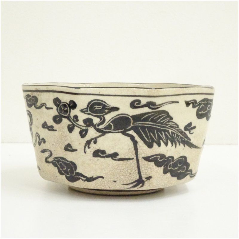 色絵　鳳凰文　菓子鉢 高麗写鉄絵鳳凰文八角菓子鉢（箱付） 食器 茶器 菓子器 おしゃれ