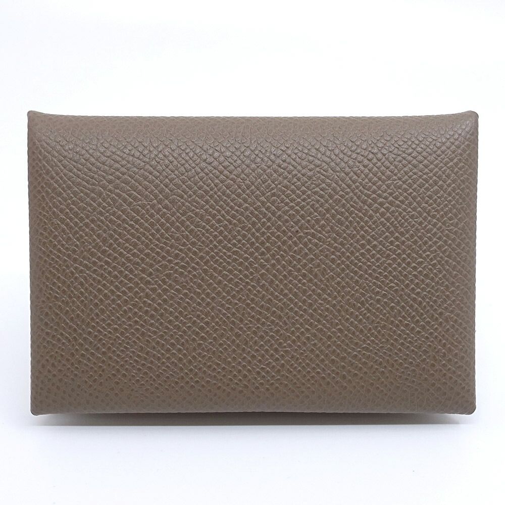 栄 エルメス カードケース カルヴィ エトゥープ SV金具 ヴォーエプソン W刻 メンズ レディース 服飾小物 その他 箱