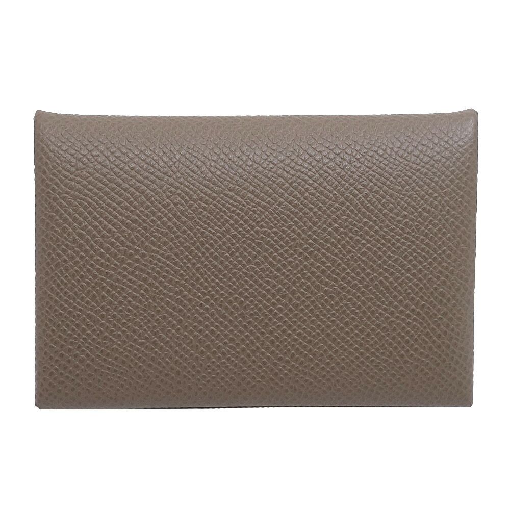 栄 エルメス カードケース カルヴィ エトゥープ SV金具 ヴォーエプソン W刻 メンズ レディース 服飾小物 その他 箱