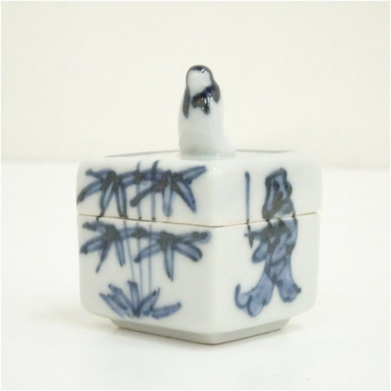 香合。茶道具。古美術。骨董品。舊家蔵出し。希少品 京焼 高野昭阿弥造 有馬筆香合（共箱） 茶道具 茶道 香道 香道具