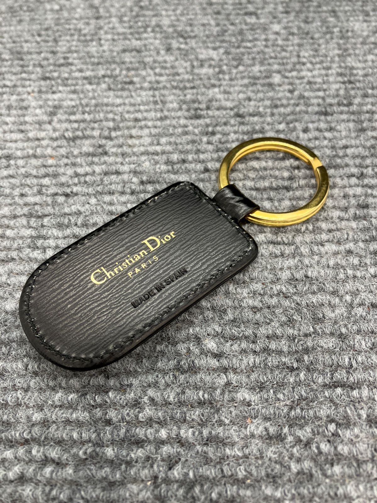 Christian Dior ディオール キーホルダー ブラック×ゴールド 5536