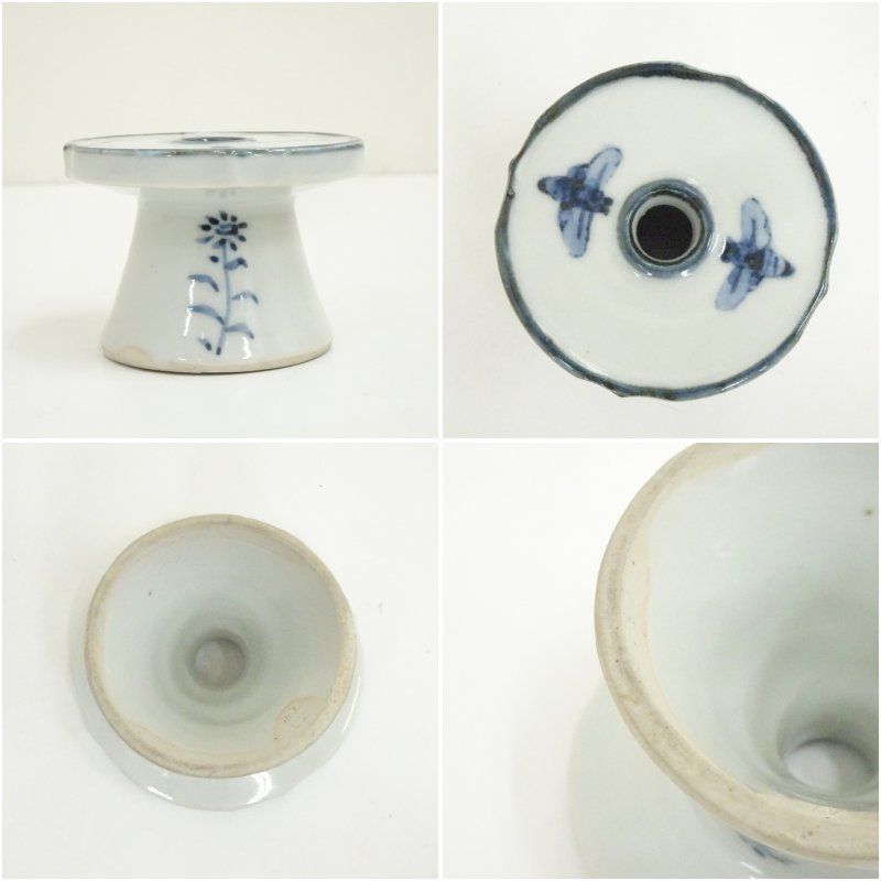 須田祥豊造 染付三宝蓋置（共箱） 蓋置き 茶道 道具 茶道具 おしゃれ