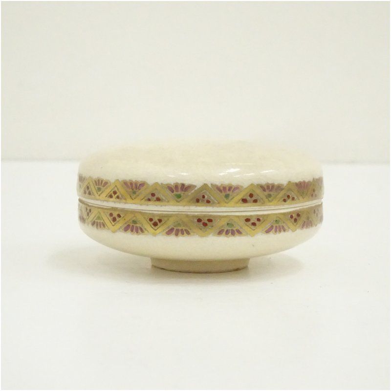 薩摩焼、純金描き装飾 香合 骨董品 薩摩焼、純金描き装飾 香合 骨董品