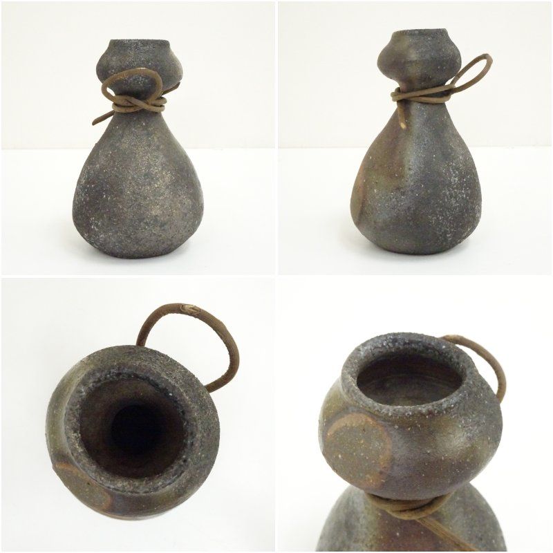 備前焼　花入れ　脇本博之　未使用品　箱付き 備前焼 脇本博之造 瓢掛花入（共箱） 花入れ 茶道 茶道具 花瓶 花器