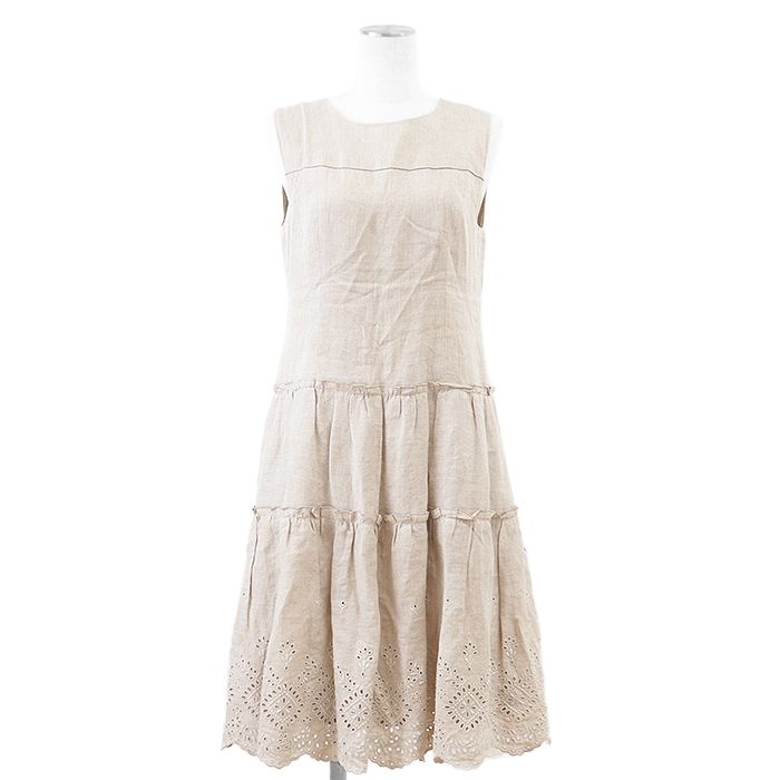 SALE】FOXEY フォクシー ノースリーブワンピース リネン100