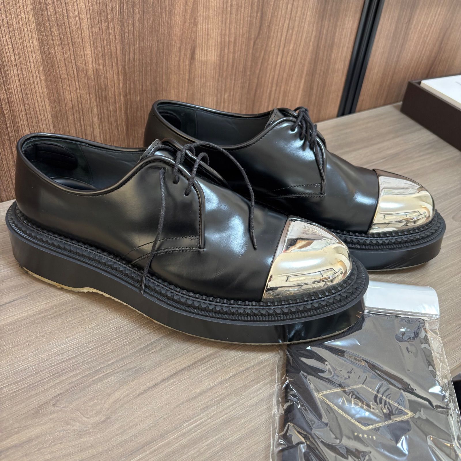 UNDERCOVER ADIEU アンダーカバー ダービーシューズ メタルトゥ ブラック 厚底