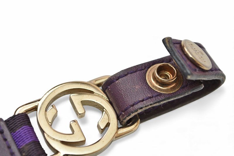 グッチ ネックストラップ キーリング GUCCI キーリング付 GG パープル ダークパープル 115278