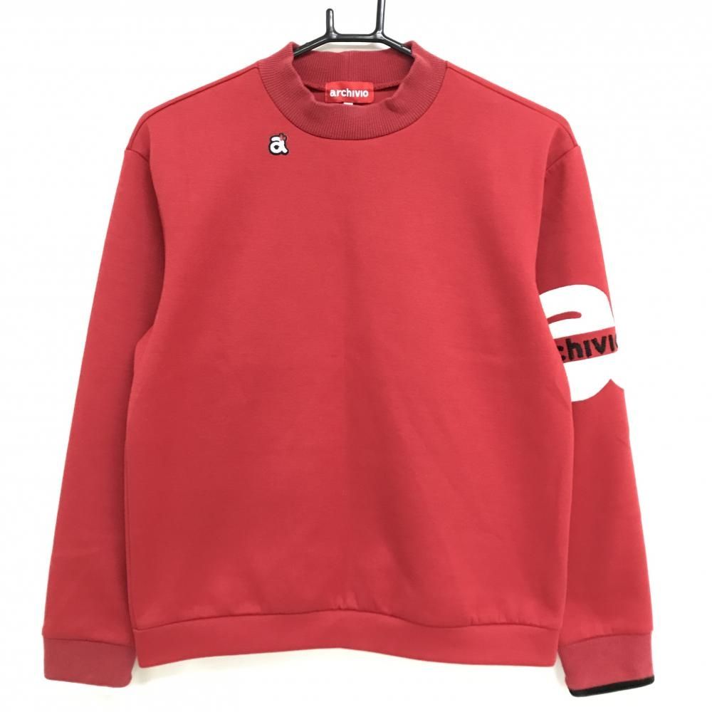 アルチビオ ハイネックトレーナー レッド 白 黒 袖ロゴ レディース 38 M ゴルフウェア archivio