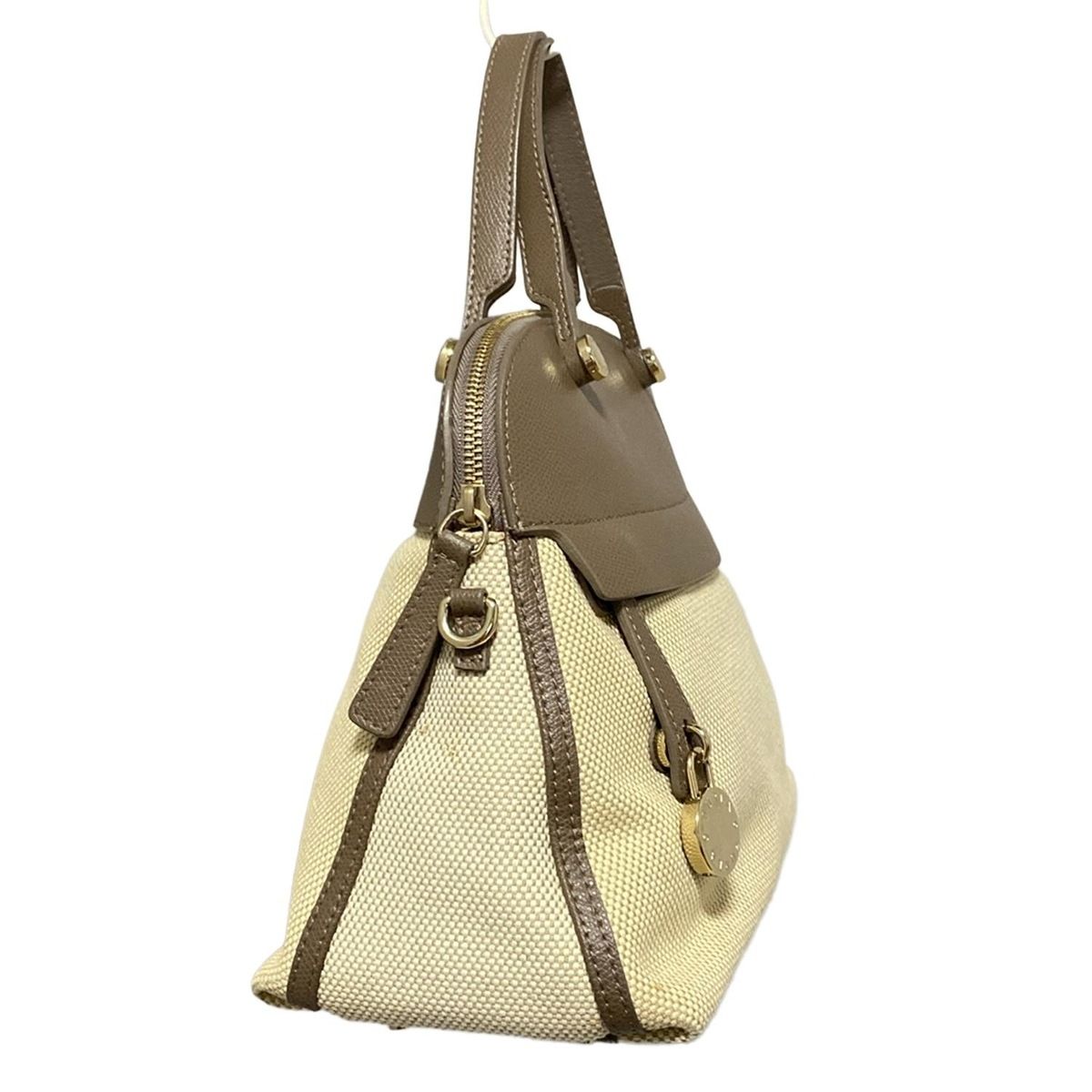 フルラ FURLA ハンドバッグ - レザー アイボリー×ダークブラウン 
